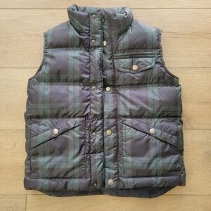 Lands' End Boys Down Puffer Vest Blackwatch Plaid Navy Green Size L (7)